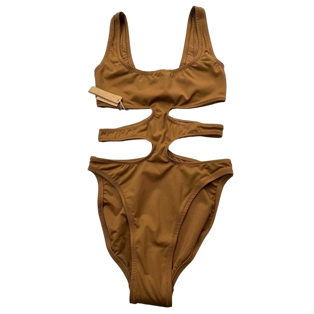 SKIMS Swim Tank Monokini Almond Womens XXS‎